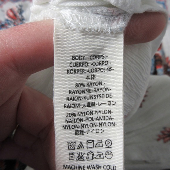 Free People Gold Dust Wide Leg White Paisley Pants Boho Festival Size Medium - Picture 11 of 12